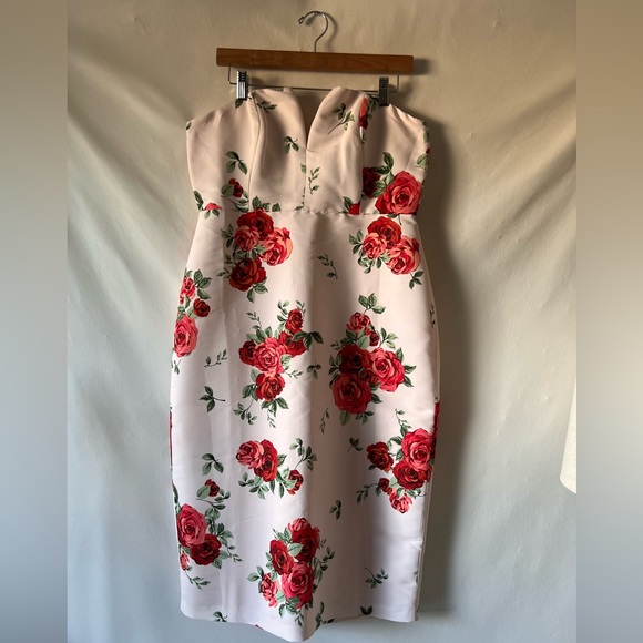 Anthropologie Sachin & Babi Nora Rose Strapless Notch-Neck Taffeta  Dress - Picture 12 of 14